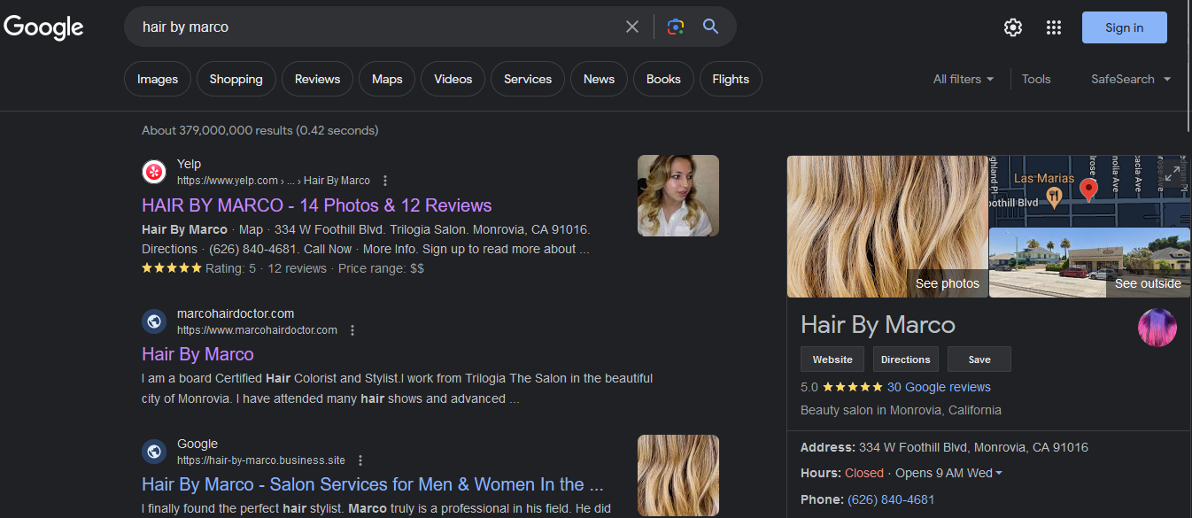 Google hair By Marco